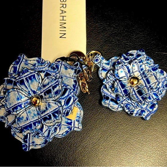 Brahmin Double Magnolia Tassel Coastal Blue Melbourne Bag Charm NWT MSRP:$125.00 - Picture 6 of 14